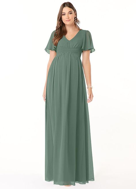 AZAZIE VERNA - Maternity Bridesmaid Dresses Bridesmaid Dresses Azazie, Maternity Bridesmaid Dresses, Pregnant Wedding, Custom Dresses, Different Fabrics, Maternity Dresses, Chiffon Dress, I Dress, Matcha