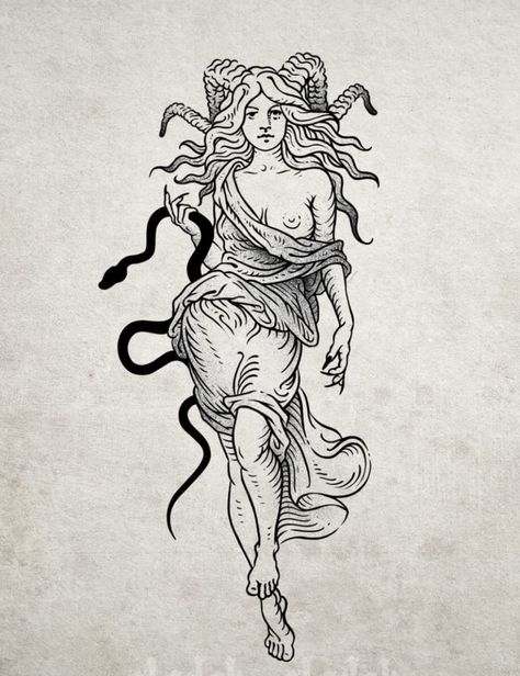 Dark Goth Tattoos, Lilith Sketch, Occult Art Tattoo, Women Body Tattoo, Lilith Tattoo, Etching Tattoo, Woodcut Tattoo, Minimalist Tattoo Ideas, Medieval Tattoo