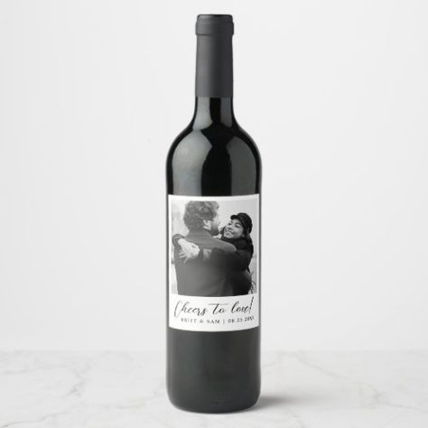 $7.25 | Minimalist Personalized Wedding Photo Favor #custom wine label, photo wine label, cheers to love, wedding wine, wine label, engagement wine, wedding wine favor, wine bottle label, personalized wine, minimalist Wine Minimalist, Photo Wine Label, Wine Favors, Wine Wedding Favors, Wedding Bottle Labels, Personalized Wine Labels, Wedding Wine Labels, Wine Hampers, Custom Wine Labels