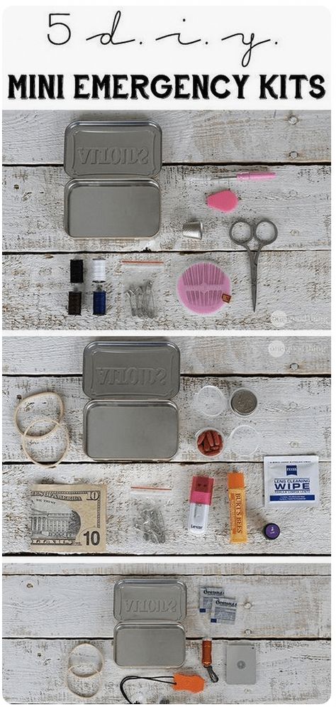 5 Emergency kits to make using an Altoids tin – Recycled Crafts #recyclingtips Sewing Kit Gift, Mini Emergency Kit, Mint Tin Crafts, Survival Kit Gifts, Altoids Tin, Altoids Tins, Emergency Preparedness Kit, Altered Tins, Mint Tins