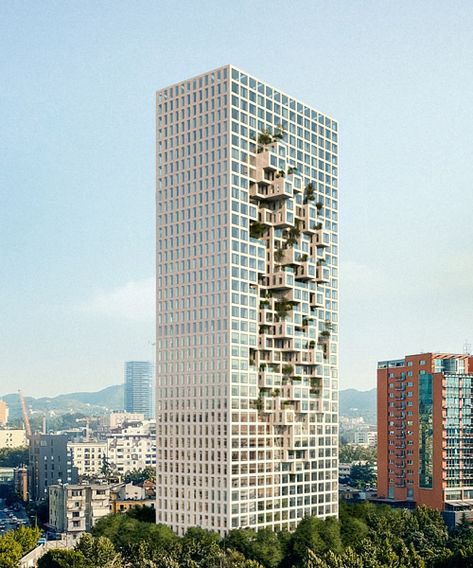 Pixelated Architecture, Pixels Architecture, Mvrdv Architecture, Official Building, Commercial And Office Architecture, Tower Building, Amazing Buildings, High Rise Building, Parking Design