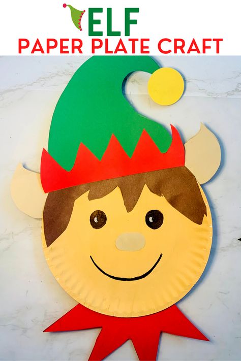 Paper Plate Elf, Paperplate Christmas Crafts, Christmas Decorations Paper, Therapy Crafts, Paper Plate Masks, Holiday Characters, Paper Plate Craft, Elf On Shelf, December Crafts