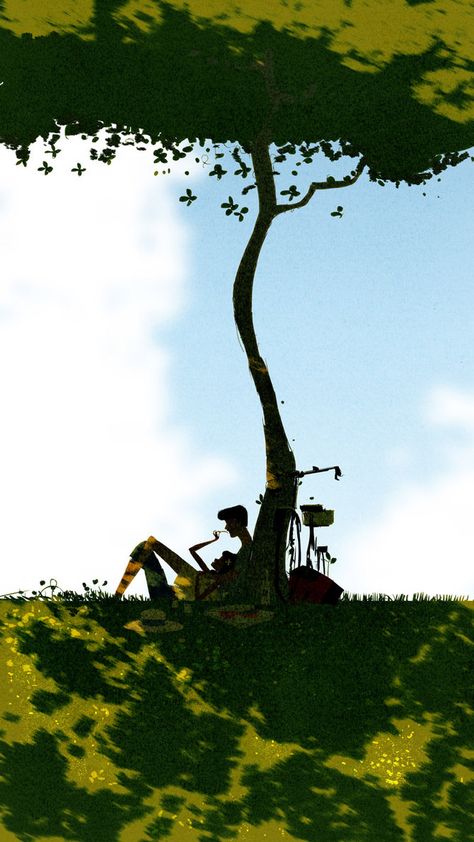 Pascal Campion, 동화 삽화, Under The Tree, Love Illustration, Childrens Illustrations, Tree Art, Whimsical Art, Cute Illustration, The Tree