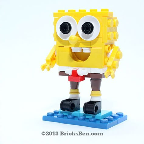 Spongebob Lego Wall E, Lego Spongebob, Cool Lego Ideas, Lego Building Ideas, Lego Brickheadz, Instructions Lego, Lego Designs, Lego Challenge, Lego Wall