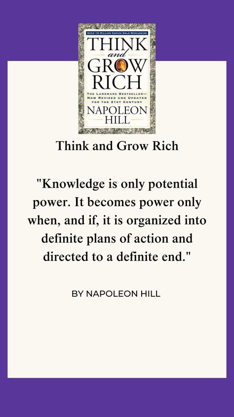 "Think and Grow Rich" by Napoleon Hill outlines principles of personal and financial success. Key concepts include desire, faith, Auto Suggestion, Specialized Knowledge, Imagination, Decision, persistence, Organized Planning, and the power of the mastermind.#ThinkAndGrowRich #NapoleonHill #Success #PersonalDevelopment #FinancialFreedom #Desire #Faith #Persistence #Mastermind Think And Grow Rich Quotes, Auto Suggestion, Rich Quotes, Think And Grow Rich, Organization Planning, Napoleon Hill, Financial Success, Wise Quotes, Financial Freedom