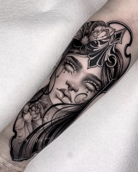 Leg Sleeve Tattoos, Tattoo Sleeve Filler, Face Tattoos For Women, Leg Tattoo Ideas, Girl Face Tattoo, Diamond Tattoos, Tattoos For Women Flowers, Goddess Tattoo, Mask Tattoo