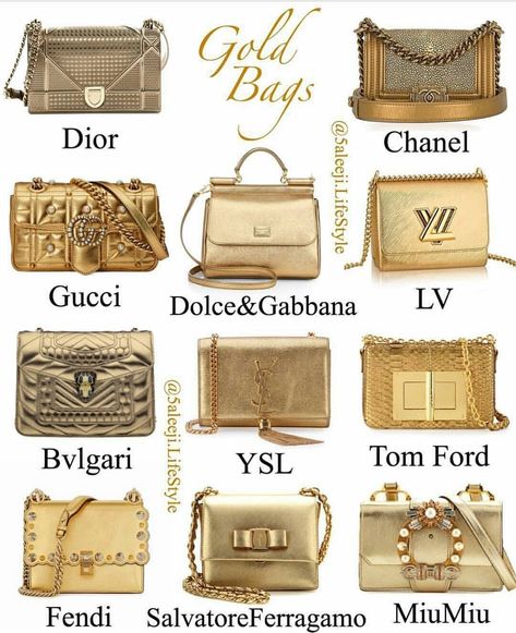 #Golden Bags!😍 .💖Choose Your Favorite! . . . . . .#ralphandrusso #shoes #bags #purse #heels#wonderful #chicas #elegant #fashionpost… Mini Designer Bags, Ysl Purse, Expensive Bag, Louis Vuitton Collection, Girls Heels, Gold Bag, Leather Handbags Tote, Bag Shoes, Bag Collection