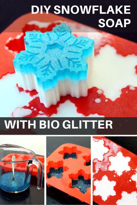 Beginner Soap Recipes, Snowflake Soap, Diy Soap Bars, Savon Diy, Diy Soap Recipe, Handmade Soap Recipes, Cold Process Soap Recipes, Melt And Pour Soap, Natural Beauty Recipes