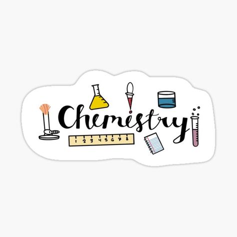 Chemistry Stickers Aesthetic, Chemistry Aesthetic Background, Chemistry Lettering, Chemical Sticker, Chemistry Letters, Chemistry Stickers, Subject Stickers, Chemistry Aesthetic, Science Lab Decorations