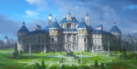 ArtStation - RU_palace_08, Paperblue .net Kon Bleach, Anime House, Anime Places, Scenery Background, Fantasy City, Fantasy Castle, Fantasy Story, Fantasy Setting, Fantasy Places