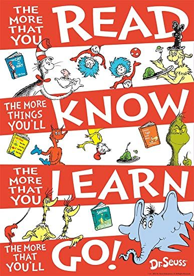 Dr Seuss Poster, Dr Seuss Bulletin Board, Dr Seuss Classroom, Dr Seuss Crafts, Seuss Classroom, Dr Seuss Week, Library Themes, Class Library, Seuss Quotes