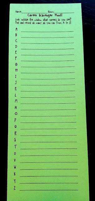 Career Scavenger Hunt I created for a bus trip! :) "Look outside the window. What careers do you see? Find and record as many as you can from A to Z!" Elementary School Counseling Lessons, Career Lessons, School Counselor Resources, Bus Trip, Guidance Counseling, High School Counseling, School Counseling Lessons, Outside The Window, Counseling Lessons
