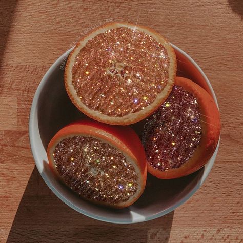 Glitter Grunge, Shimmer Aesthetic, Glitter Fruit, Orange Aesthetics, Glitter Food, Sparkly Aesthetic, Labyrinth Ball, Aesthetic Glitter, Orange Sparkle