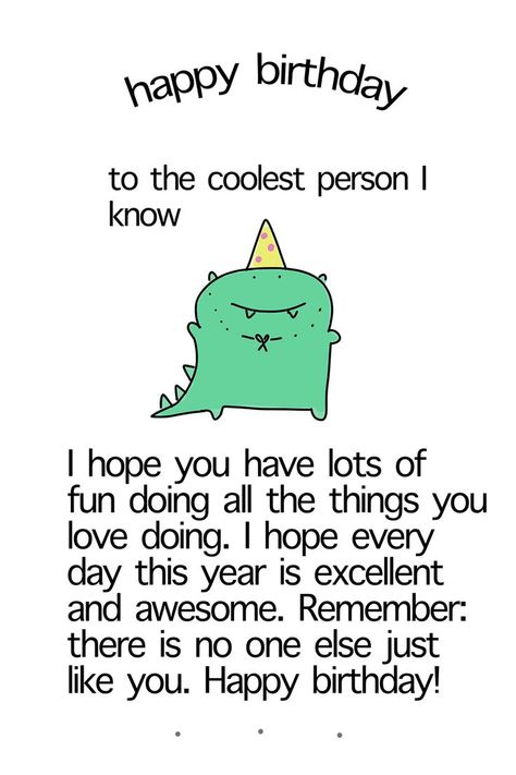 Cute Dinosaur Cartoon, Happy Birthday Wishes For A Friend, Message For Best Friend, Happy Birthday Drawings, Cute Birthday Wishes, Dinosaur Cartoon, Happy Birthday Best Friend Quotes, Birthday Card Messages, Happy Birthday Love Quotes