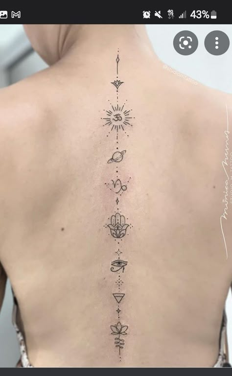 Spine Tattoos For Girls, Places For A Tattoo, Celtic Tattoo For Women, Girl Spine Tattoos, His Tattoo, Easy Tattoo, Om Tattoo Design, Spine Tattoo Ideas, Chakra Tattoo