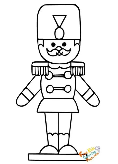 christmas toy soldier coloring sheet - Free Kids Coloring Page Nutcracker Applique Pattern, Nutcracker Drawing Easy, Picture To Color, Printable For Preschool, Nutcracker Image, Coloring Book Christmas, Christmas Toy Soldiers, Felt Crafts Patterns, Book Christmas