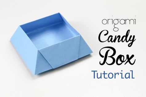 Origami Candy Box Tutorial!: Origami Candy Box Tutorial Origami Tutorial Step By Step, Origami Candy Box, Origami Candy, Origami Box Tutorial, Box Origami, Diy Valentines Day, Origami Tutorial Easy, Origami Star Box, Origami Ball