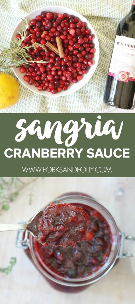 Sangria Cranberry Sauce brings the party to your Thanksgiving meal!  This sweet and spiced Sangria Cranberry Sauce is the perfect complement for your turkey dinner. Spiced Sangria, Cranberry Sauce Recipes, Cranberry Sangria, Cranberry Sauce Recipe, Vegan Thanksgiving Recipes, Thanksgiving Meal, Sangria Recipes, Mouthwatering Recipes, Turkey Dinner