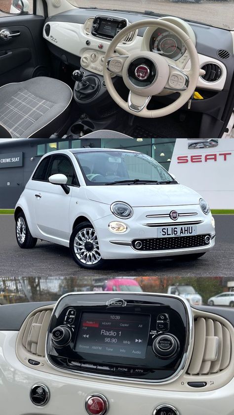 Fiat 500 Lounge, Fiat Cars, Animal Crossing Characters, Girly Car, Car Essentials, Road Trip With Kids, Compact Cars, Pink Car, Fiat Uno