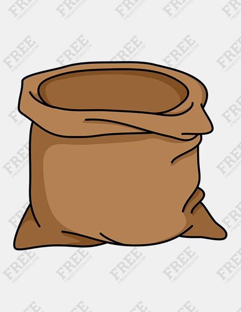 Empty Brown Sack: Add to cart and download for free (no payment information required).  Downloaded files are with transparent background. Free for personal and commercial use - attribution optional. #free #freebie #empty #sack #bag #money #friendlystock #clipart #vector #art #graphic Earth Day Drawing, Toddler Class, Bible School Crafts, Cartoon Bag, Free Vector Illustration, Kindergarten Crafts, Logo Gallery, Food Stall, Sack Bag