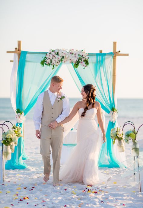 Wedding Arch Ideas, Tiffany Blue Wedding, Aqua-Blue Wedding Cyan Wedding, Aqua Blue Wedding, Wedding Arch Ideas, Beach Wedding Decorations Reception, Tiffany Blue Wedding, Dream Beach Wedding, Arch Ideas, Aqua Wedding, Blue Themed Wedding