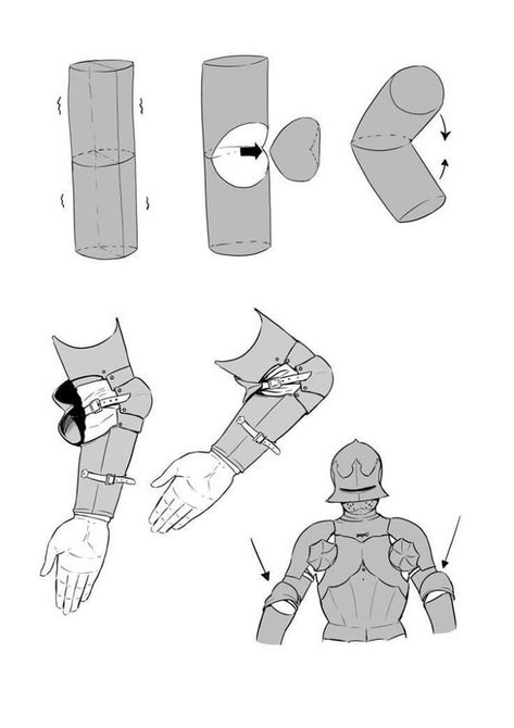 Arm Harness, Armor Tutorial, Knight Drawing, Armor Drawing, Historical Armor, Knight Armor, Arm Armor, Medieval Armor, Fantasy Armor