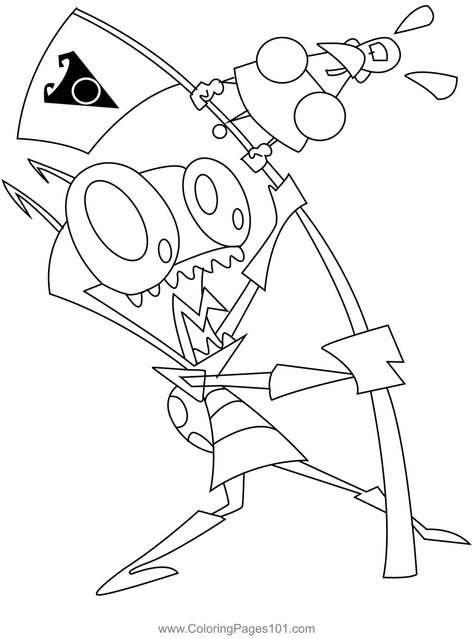 Invader Zim 1 Coloring Page Domo Coloring Pages, Invader Zim Coloring Pages, Up Coloring Pages, Squirrel Coloring Page, Hello Kitty Colouring Pages, Hello Kitty Coloring, Invader Zim, Cartoon Faces, Art Tattoos