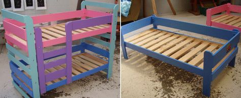 set of bunks and an individual bunk bed Crib Mattress Bunk Bed Diy, Apartment With Friends, Bunk Beds Diy, Mini Bunk Bed, Diy Bunk Beds Plans, Kids Triple Bunk Beds, Beds White, Kid Sleep, Safe Bunk Beds