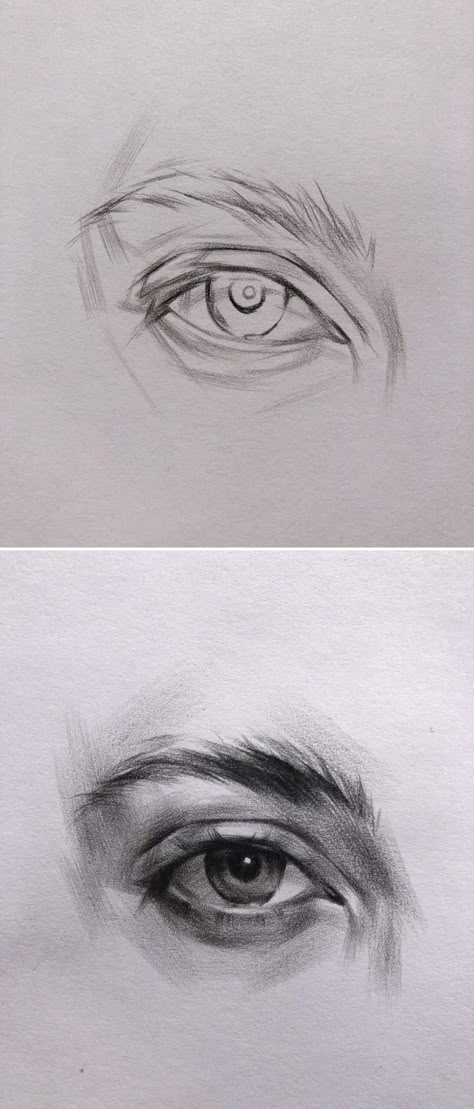 Realism Art Practice, Eye Drawing Study, Right Eye Drawing, Eye Study Drawing, Eye Brows Drawing, Eyes From Different Angles, Eyes Sketch, Cityscape Drawing, Eye Study