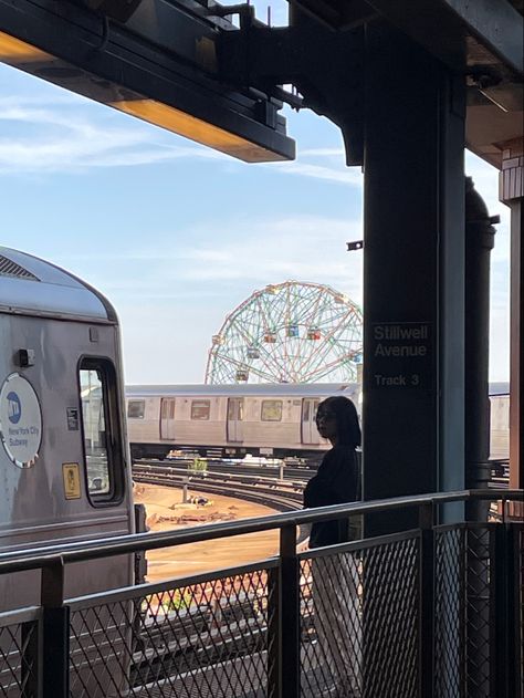 Q train @ Coney Island nyc Coney Island Winter, Coney Island Aesthetic, Summer In Nyc, I Love My Grandma, Island Aesthetic, Nyc Summer, Bon Iver, Nyc Life, Taylor Swift Songs