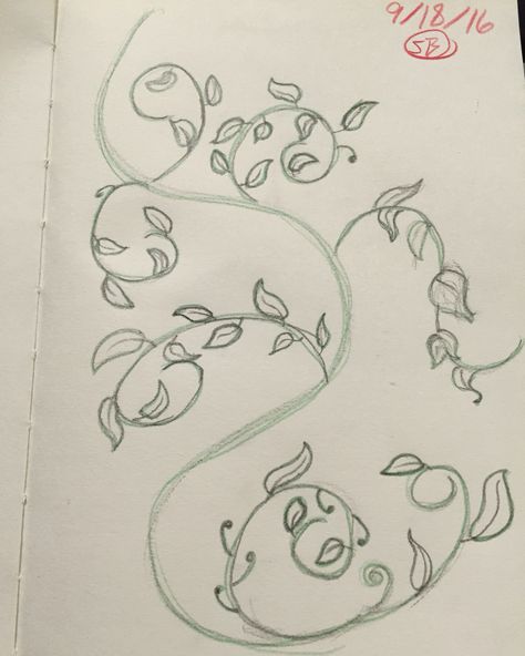 Vines Doodle Simple, Vine Reference Drawing, Swirly Vines Drawing, Leafy Vines Drawing, Climbing Vines Drawing, Vines Wrapped Around Drawing, Vine Pencil Drawing, Drawing Ideas Vines, Flower Vine Doodle