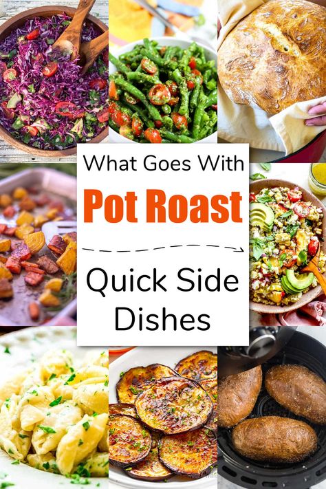 Side For Roast Beef, Mississippi Roast Side Dishes, Side For Pot Roast, Pot Roast Meal Ideas, What To Make With Pot Roast, Side Dishes With Roast Beef, Roast Dinner Ideas Side Dishes, Vegetables For Pot Roast, Roast Pork Dinner Sides