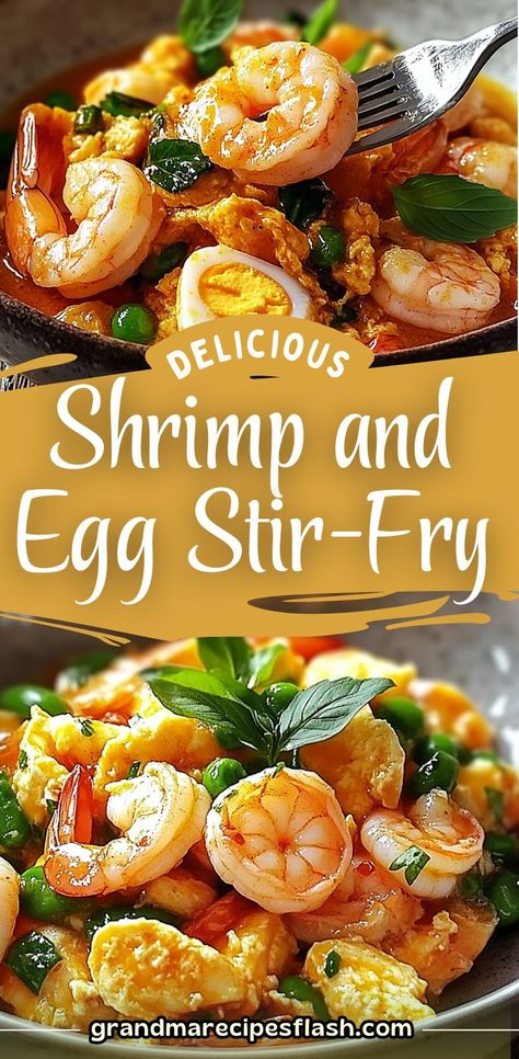 This Shrimp and Egg Stir-Fry is a quick and easy, protein-packed dish that’s perfect for a weeknight dinner or brunch. With tender shrimp, fluffy scrambled eggs, and a savory garlic flavor, this stir-fry is delicious on its own or served over rice. Stir Fry Shrimp Recipes, Shrimp And Eggs, Fluffy Scrambled Eggs, Shrimp Stir Fry, Shrimp And Rice, Shrimp Fried Rice, Shrimp Recipes For Dinner, Easy Shrimp, Fried Shrimp