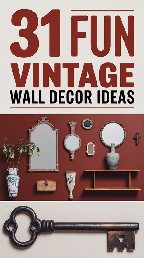 Have Fun with Style: 31 Cool Vintage Wall Decor Ideas for Your Living Room! Vintage Wall Decor Ideas, Living Room Wall Decor Ideas, Room Wall Decor Ideas, Vintage Mirrors, Match Colors, Gallery Walls, Living Room Wall Decor, Wall Decor Ideas, Vintage Wall Decor