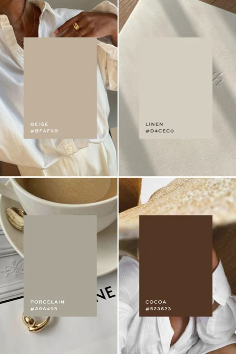 Neutral Aesthetic Color Palette, Aesthetic Colour Palette, Aesthetic Colour, Brand Colors Inspiration, Nude Color Palette, Wedding Color Pallet, Boutique Studio, Hex Color Palette, Inspiration From Nature