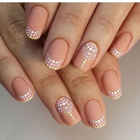 60 Stunning minimal French Nail Art designs that are stylish yet sophisticated - Hike n Dip Polka Dot Nail Art, Henna Nails, Unghie Sfumate, Dot Nail Art, French Nail Art, Polka Dot Nails, Dots Nails, Nail Polish Designs, Manicure E Pedicure