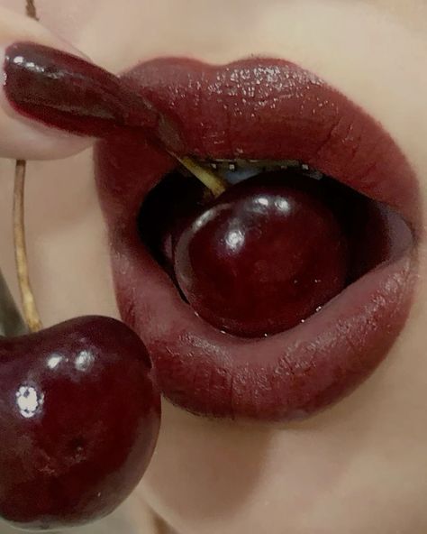 Cherry Brown Aesthetic, Cheri Lady Aesthetic, Dark Red Girl Aesthetic, Cherry Red Girl Aesthetic, Cherry Girl Aesthetics, Cherry Girl Astethic, Red Feminine Aesthetic, Dark Cherry Aesthetic, Black Cherry Aesthetic