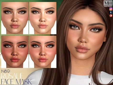 The Sims Resource - Rosalie Face Mask N89 Natural Beauty Face, Sims 4 Cheats, Sims 4 Cc Eyes, The Sims 4 Skin, Makeup Cc, Pelo Sims, Free Sims 4, Sims 4 Cc Makeup, Sims 4 Body Mods