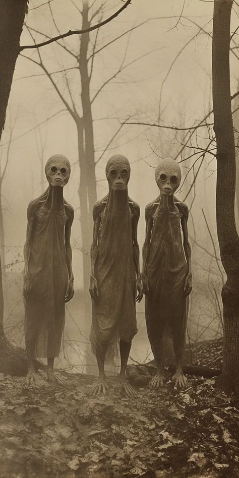 Weird Old Photos, Creepy Old Photos, Alien Videos, Images Terrifiantes, Extraterrestrial Life, Creepy Vintage, Creepy Photos, Alien Aesthetic, Creepy Images