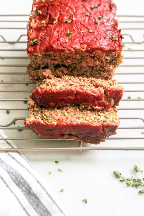 Ground Bison Recipes Keto, Ground Bison Recipes Healthy, Bison Meatloaf Recipe, Meatloaf With Tomato Sauce, Bison Meatloaf, Lamb Meatloaf, Ground Bison Recipes, Turkey Meatloaf Healthy, Ground Beef Meatloaf