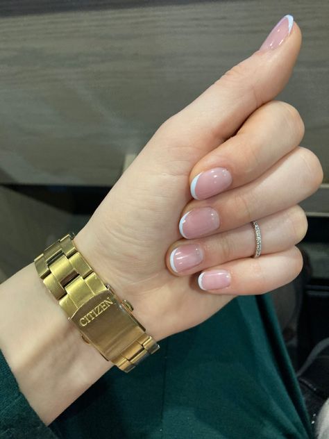 Nails, nail ideas, blue nails, french tip, blue french tip, ideas, inspiration Nails French Tip Blue, Blue Nails French Tip, French Tip Blue, Blue Nails French, French Tip Ideas, Nail Ideas Blue, Blue French Tip, Acrylic Nails Nude, Nails French Tip