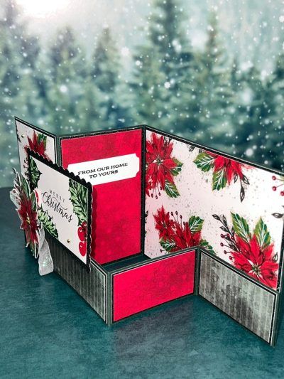 Unusual Card Folds How To Make, Trifold Christmas Cards Handmade, Arrow Fold Christmas Cards, Stampin Up Christmas Fun Fold Cards, Triple Fold Cards Template, Fancy Christmas Cards Handmade, Stampin Up Fancy Folds, Fun Folds For Card Making, Fancy Folds Cards Tutorials