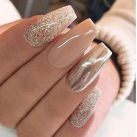 #nailsonfleek hashtag on Instagram • Photos and Videos Tan Nail Designs, Long Nail Designs Square, Champagne Nails, Tan Nails, Gold Acrylic Nails, Nail Polish Colors Fall, Nagellack Trends, Solid Color Nails, Long Nail Designs