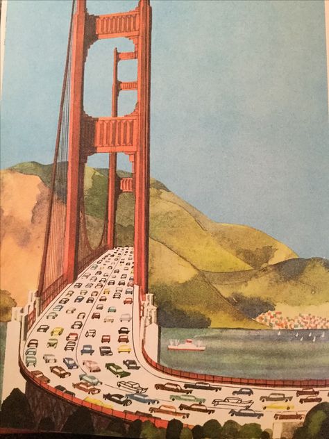 San Francisco Aesthetic Poster, San Francisco Illustration Art, San Francisco Aesthetic Vintage, San Francisco Drawing, San Francisco Illustration, Miroslav Sasek, San Francisco Painting, Location Illustration, Retro San Francisco