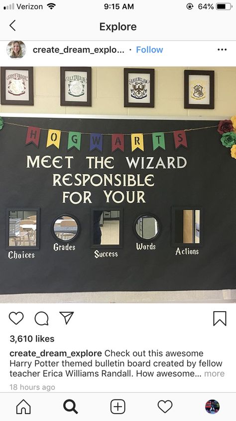 Harry Potter Classroom Decorations, Middle School Classroom Themes, Harry Potter Classroom Theme, Harry Potter Library, School Wide Themes, Elementary Classroom Themes, Harry Potter Classroom, Welcome To Hogwarts, Reading Themes