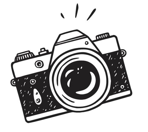 Film Camera Doodle, Camra Drawings Easy, Camera Doodle Art, Camera Illustration Design, Camera Line Art, Camera Drawing Simple, Camera Logo Png, Camera Vector Illustration, Camera Template