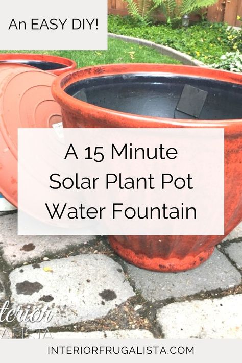 Pot Water Fountain, Diy Solar Water Fountain, Stacked Flower Pots, Homemade Water Fountains, Yard Fountain, Solar Water Feature, Diy Solar Fountain, Diy Water Feature, Solar Water Fountain