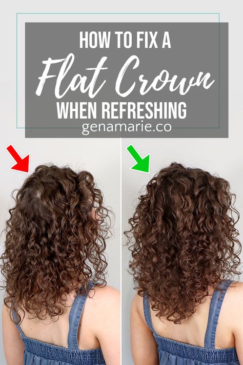 How to Fix a Flat Crown when Refreshing & Cover the Scalp – Gena Marie Frizzy Curls, Boar Bristle Hair Brush, Curly Hair Trends, Short Hair Trends, Natural Curly Hair, Curly Girl Method, Hair Help, Wavy Curly Hair, Curly Hair Routine