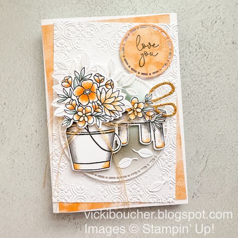 Vicki Boucher Stampin' Up! Demonstrator Australia: Colour Creations Blog Hop - Peach Pie - Country Flowers Crafts To Try, Country Bouquet, Country Flowers, Blender Pen, Global Design Project, Peach Pie, Stampin Up Catalog, Flower Stamp, Stamping Up Cards