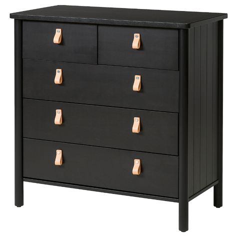 Space Saving Dresser, Dresser Ikea, Living Room Chest, Ikea Dresser, Small Dresser, Black Dressers, Solid Wood Dresser, Beautiful Dresser, 5 Drawer Dresser